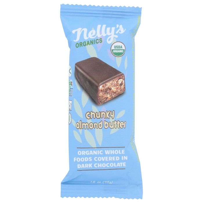 NELLYS ORGANICS: Chunky Almond butter Bar, 1.6 oz