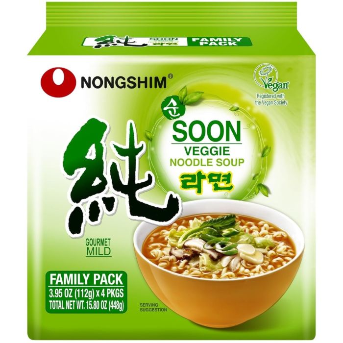 NONG SHIM: Soon Veggie Ramyun Family Pack, 15.8 oz