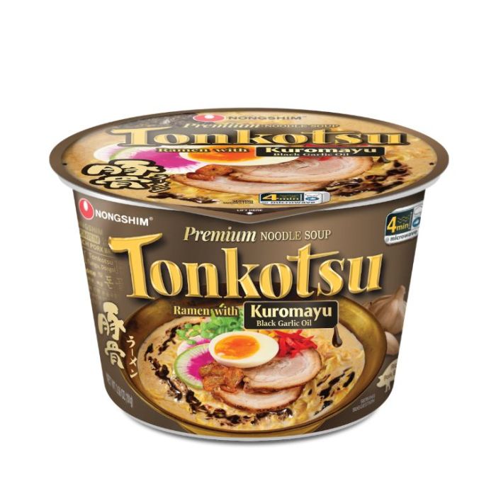 NONG SHIM: Tonkotsu Kuromayu Noodle Soup Bowl, 3.56 oz