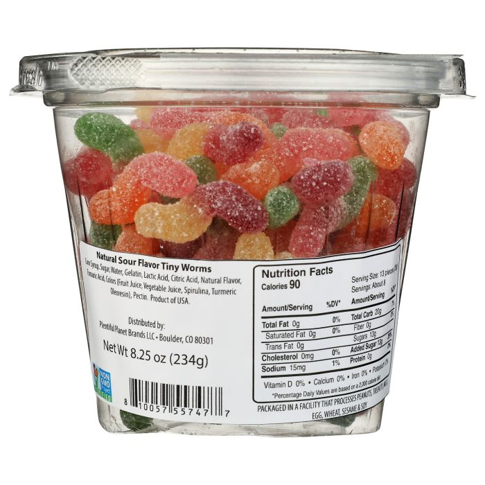 NO LABEL: Sour Tiny Gummy Worms Cup, 8.25 oz