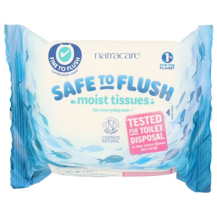 NATRACARE: Safe to Flush Moist Tissues, 30 ea
