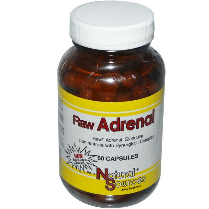 NATURAL SOURCES:  Raw Adrenal, 60 Capsules