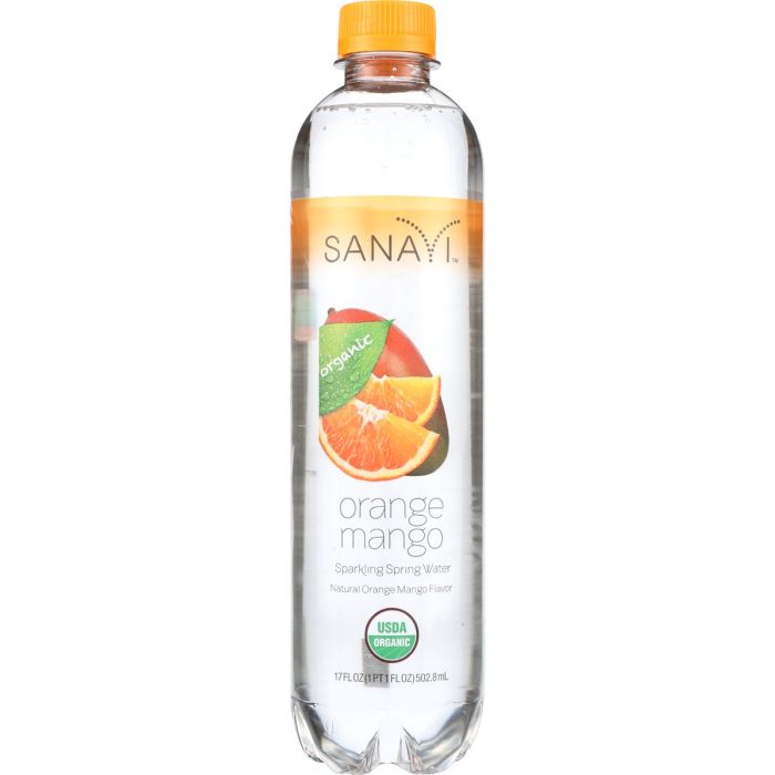 SANAVI: Orange Mango Sparkling Spring Water, 17 fo