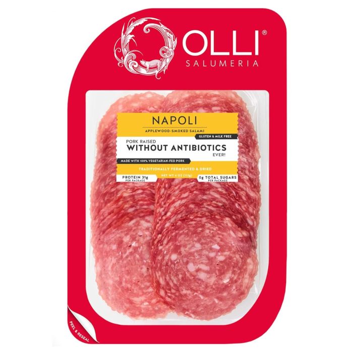 OLLI SALUMERIA: Napoli Applewood-Smoked Salame Pre-Sliced, 4 oz