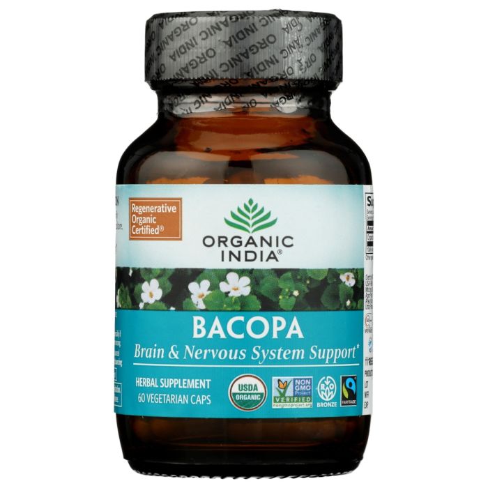 ORGANIC INDIA: Bacopa Brain and Nervous System Support, 60 vc