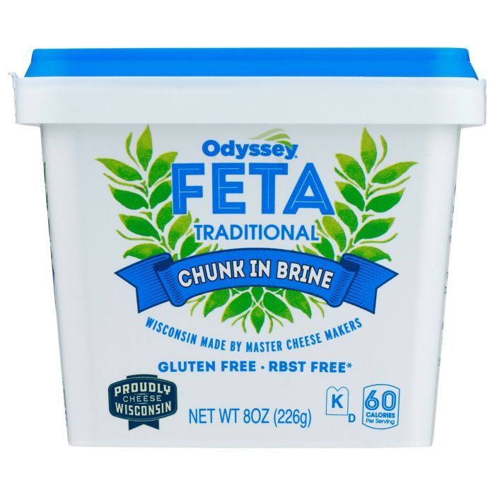 ODYSSEY: Traditional Feta Chunk in Brine Cheese, 8 oz