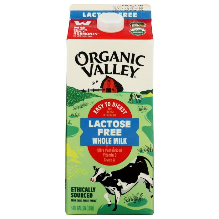ORGANIC VALLEY: Lactose Free Whole Milk, 64 oz