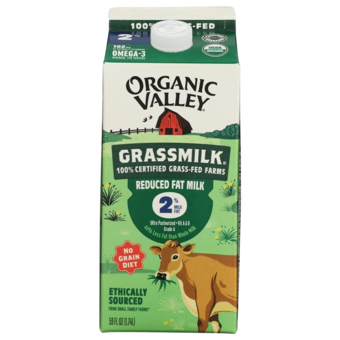 ORGANIC VALLEY: Reduced Fat 2 Percent Grassmilk, 59 fo
