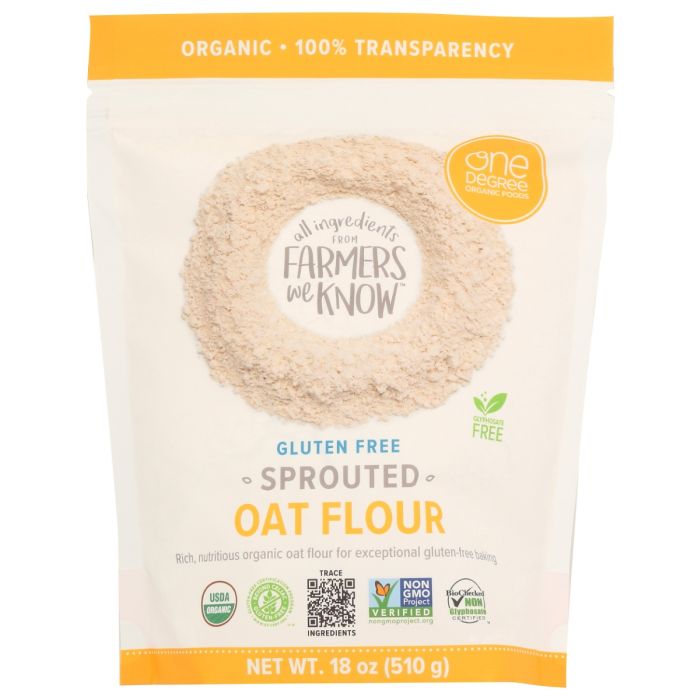 ONE DEGREE: Organic Sprouted Oat Flour, 18 oz