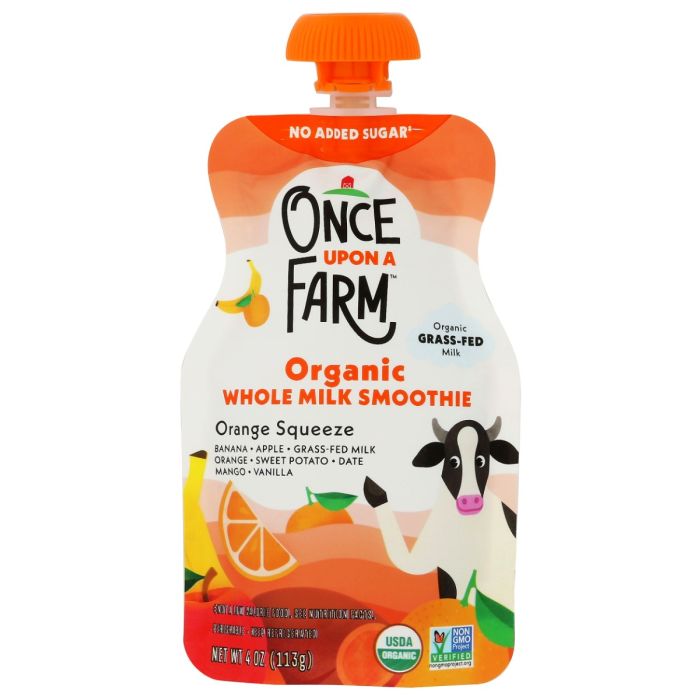 ONCE UPON A FARM: Orange Squeeze Whole Milk Smoothie, 4 oz