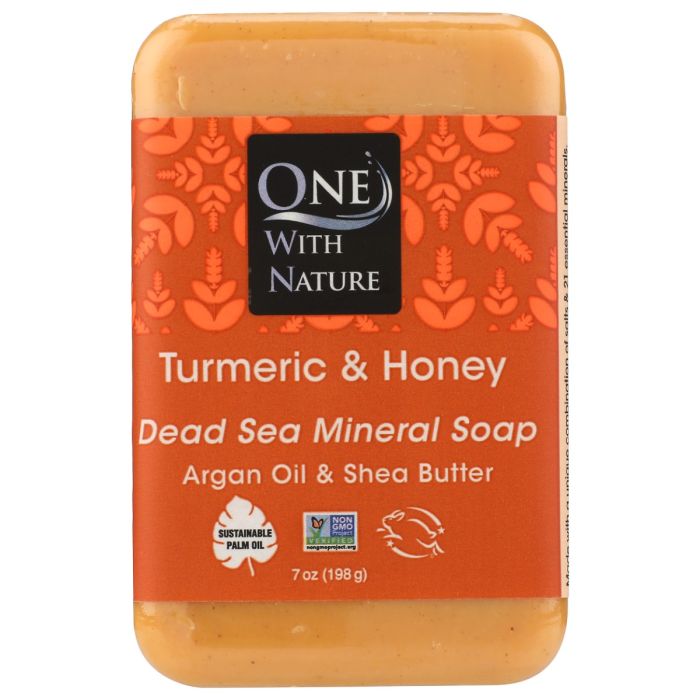 ONE WITH NATURE: Turmeric and Honey Soap Dead Sea Mineral Soap, 7 oz