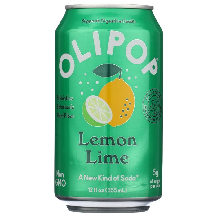 OLIPOP: Lemon Lime Soda, 12 fo
