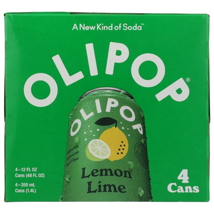 OLIPOP: Lemon Lime Soda 4 Count, 48 fo