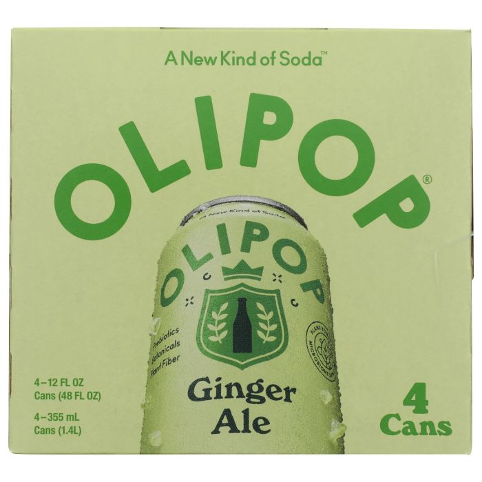 OLIPOP: Ginger Ale Soda 4 Count, 48 fo