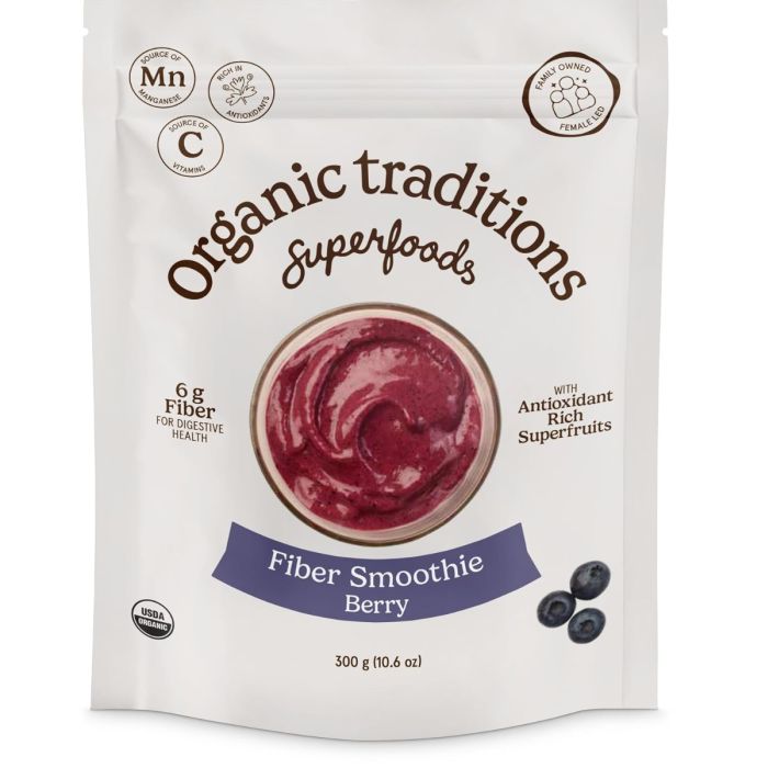 ORGANIC TRADITIONS: Fiber Smoothie Berry, 10.6 oz