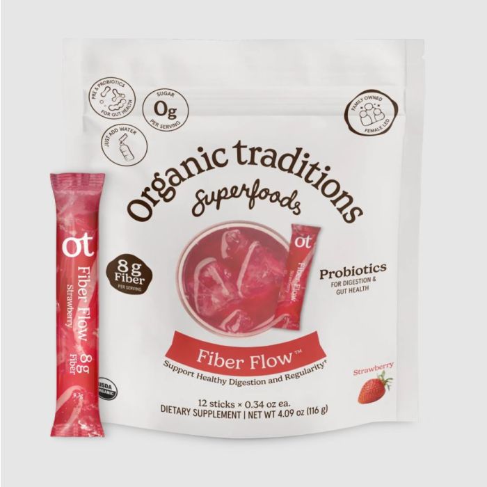 ORGANIC TRADITIONS: Fiber Flow Strawberry 12 Count, 4.1 oz