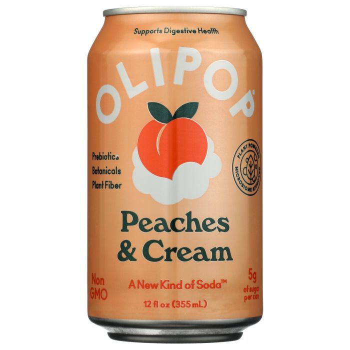 OLIPOP: Peaches and Cream Soda, 12 fo