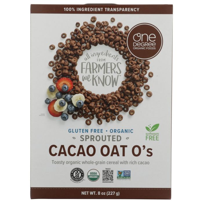 ONE DEGREE: Sprouted Cacao Oat Os, 8 oz