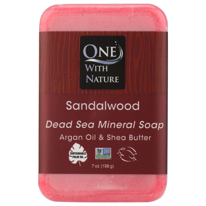 ONE WITH NATURE: Sandalwood Dead Sea Mineral Soap, 7 oz