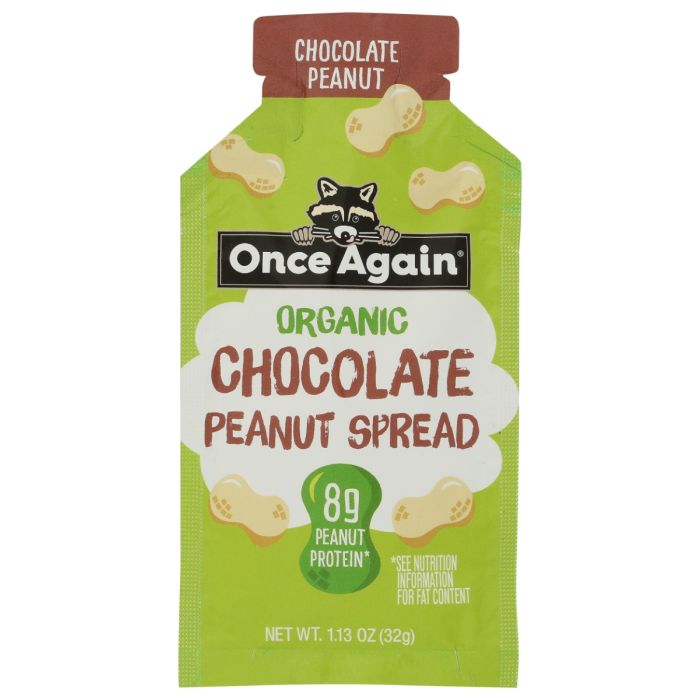 ONCE AGAIN: Organic Protein Chocolate Peanut Spread Squeeze, 1.13 oz
