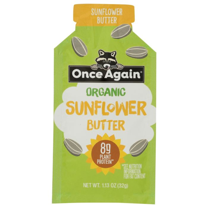 ONCE AGAIN: Organic Protein Sunflower Butter Spread Squeeze, 1.13 oz