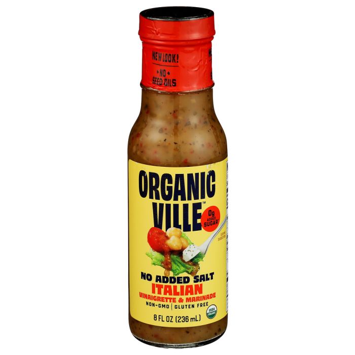 ORGANICVILLE: Italian Dressing No Salt, 8 fo