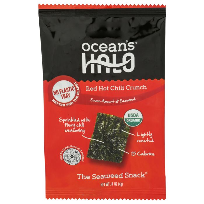 OCEANS HALO: Red Hot Chili Crunch Organic Seaweed, 0.14 oz