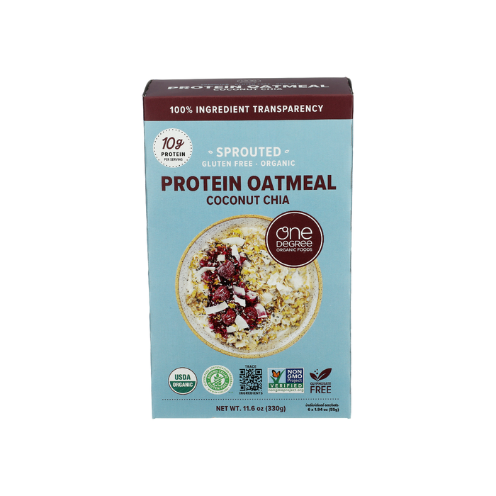 ONE DEGREE: Coconut Chia Protein Oatmeal, 11.6 oz