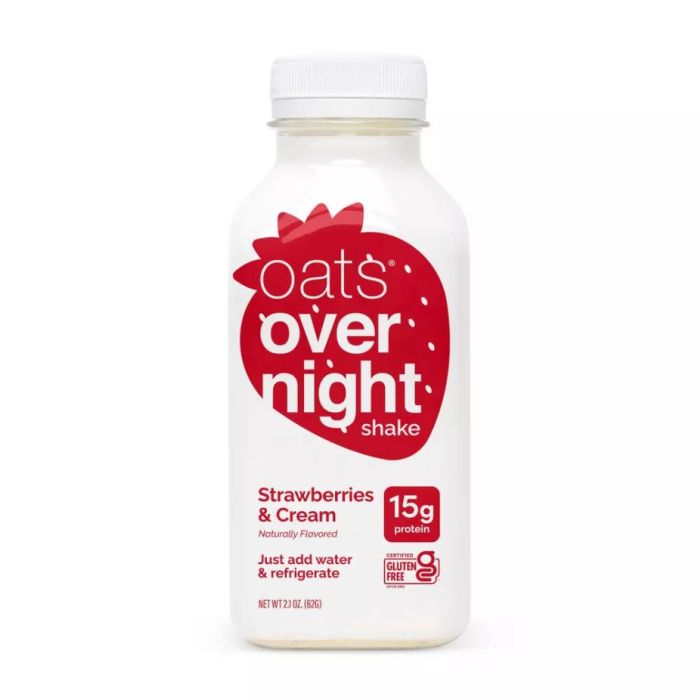 OATS OVERNIGHT: Strawberries and Cream Shake, 2.1 oz