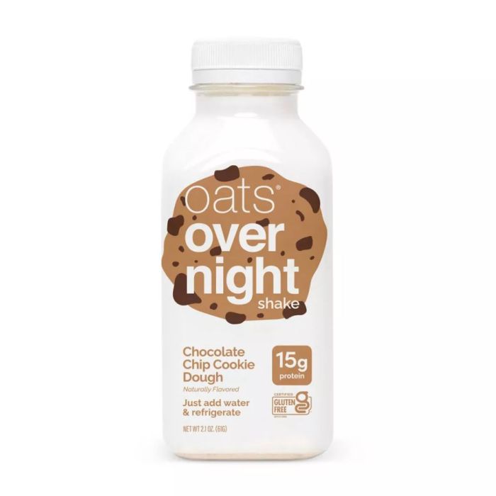 OATS OVERNIGHT: Chocolate Chip Cookie Dough Breakfast Shake, 2.1 oz