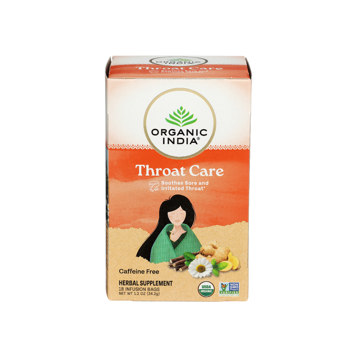 ORGANIC INDIA: Throat Care Herbal Tea, 18 bg