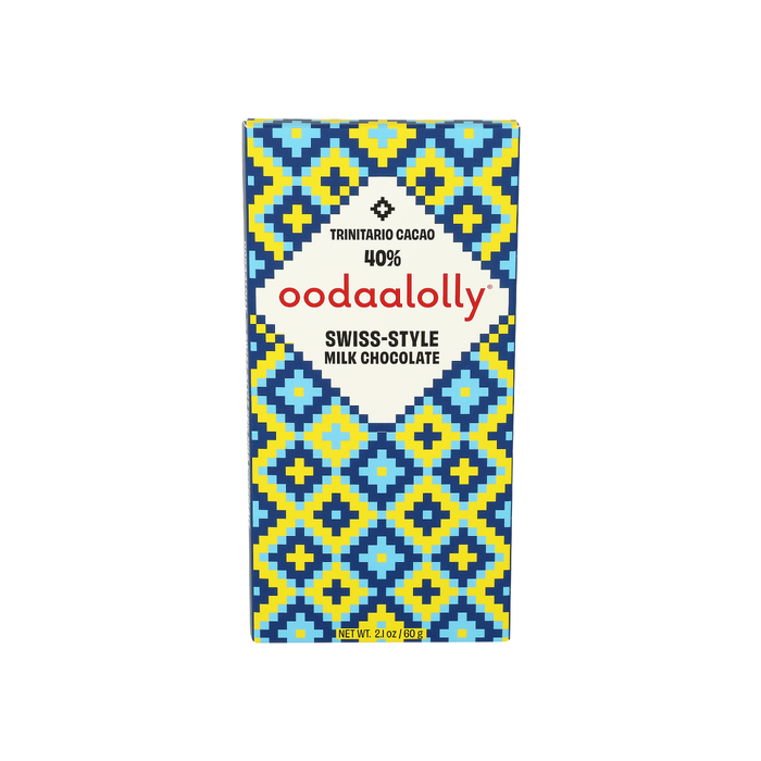 OODAALOLLY: Swiss Style Milk Chocolate Bar, 2.1 oz