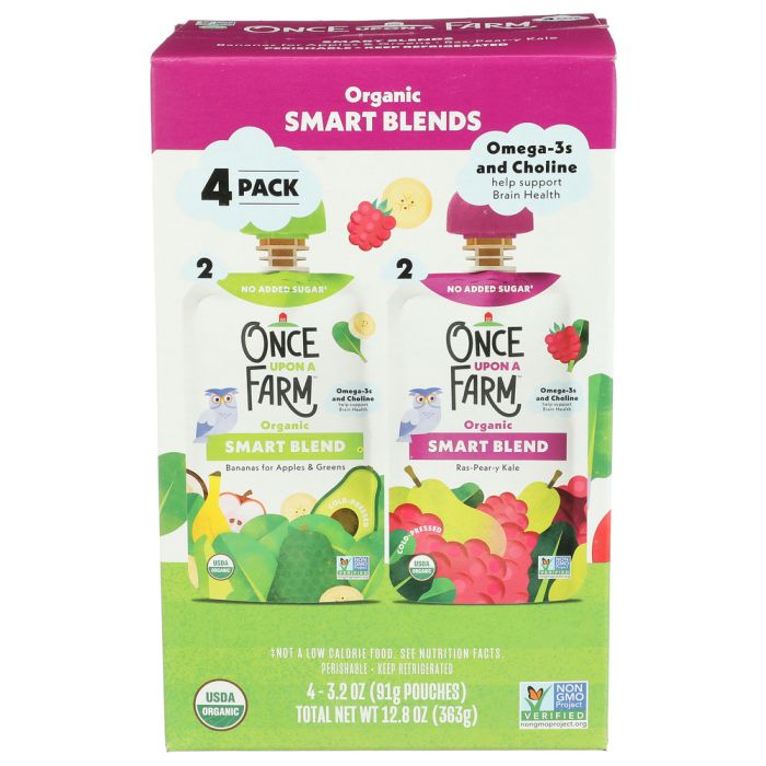 ONCE UPON A FARM: Bananas for Apples and Greens and Rasp Peary Kale 4 Count, 12.8 oz