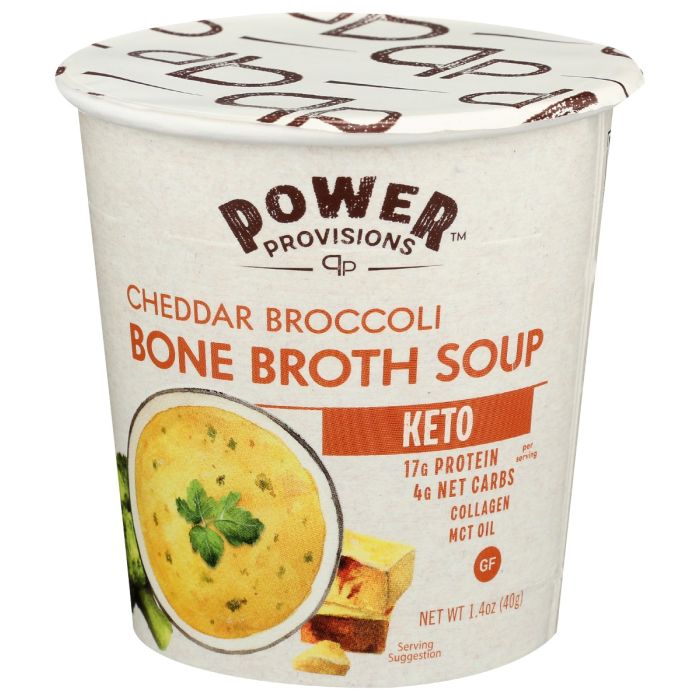 POWER PROVISIONS: Cheddar Broccoli Bone Broth Soup, 1.4 oz