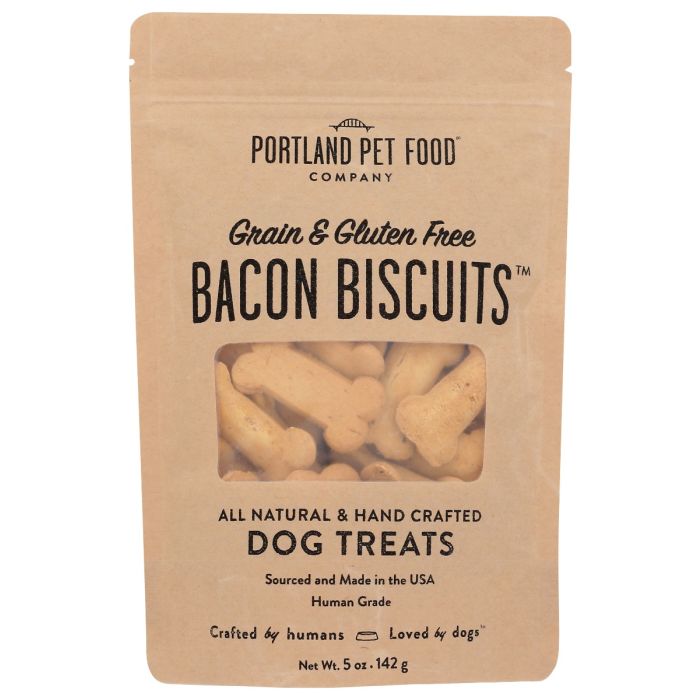 PORTLAND PET FOOD COMPANY: Grain and Gluten-Free Bacon Biscuit Dog Treats, 5 oz