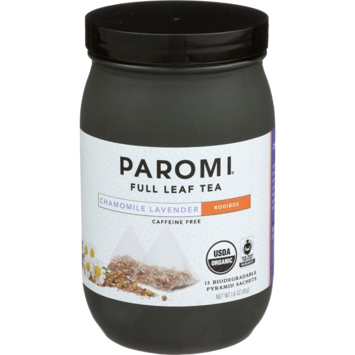 PAROMI TEA: Organic Chamomile Lavender Rooibos Tea Jar, 15 bg