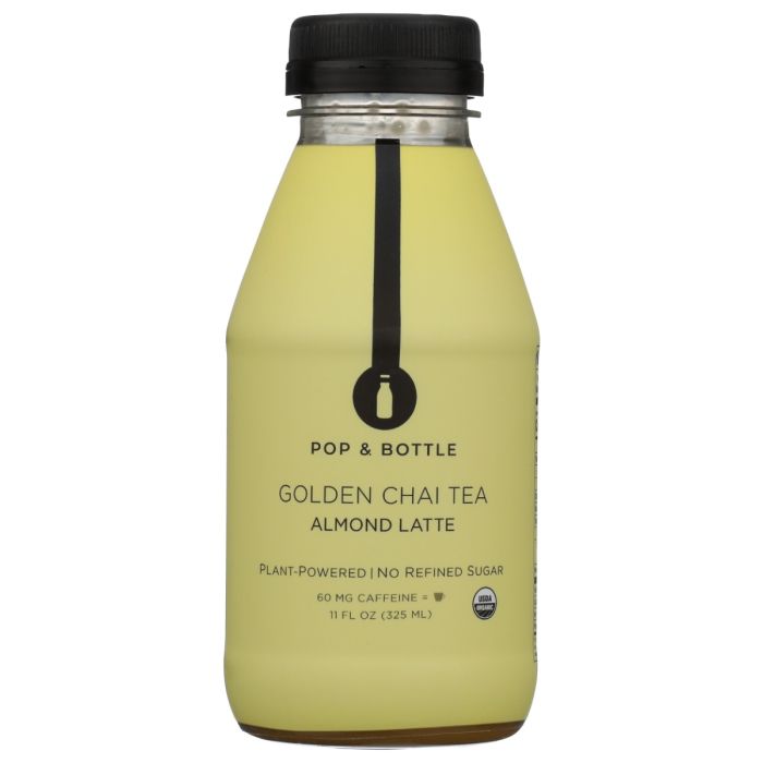 POP AND BOTTLE: Golden Chai Tea Almond Latte, 11 oz