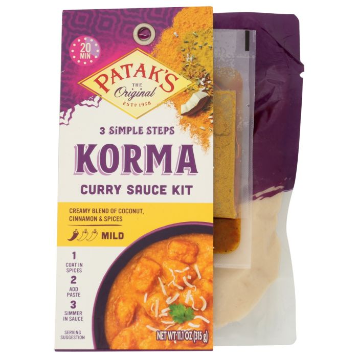 PATAKS: Korma 3 Step Sauce Kit, 11 oz