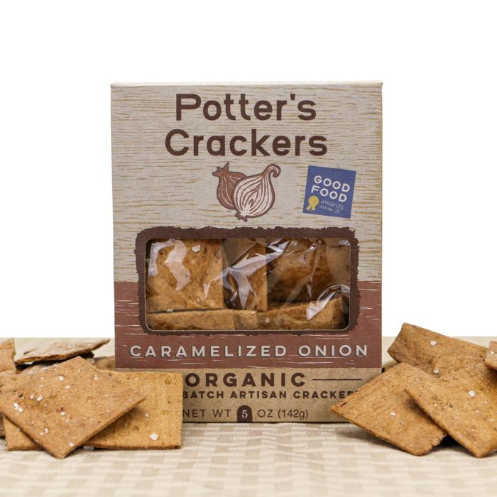 POTTERS CRACKERS: Caramelized Onion Organic Artisan Crackers, 5 oz