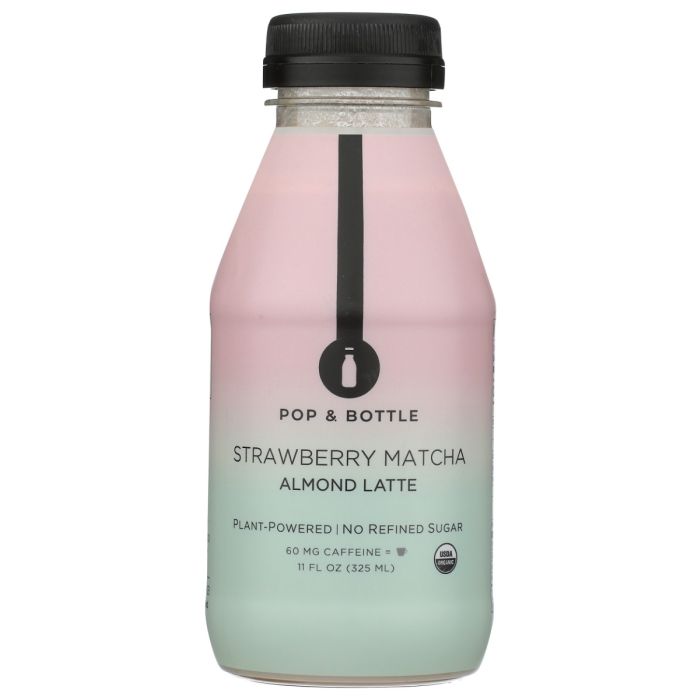 POP AND BOTTLE: Strawberry Matcha Almond Latte, 11 fo