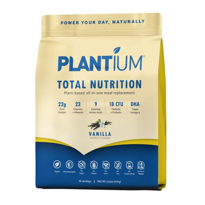 PLANTIUM: Plant Based Vanilla Protein, 23.6 oz