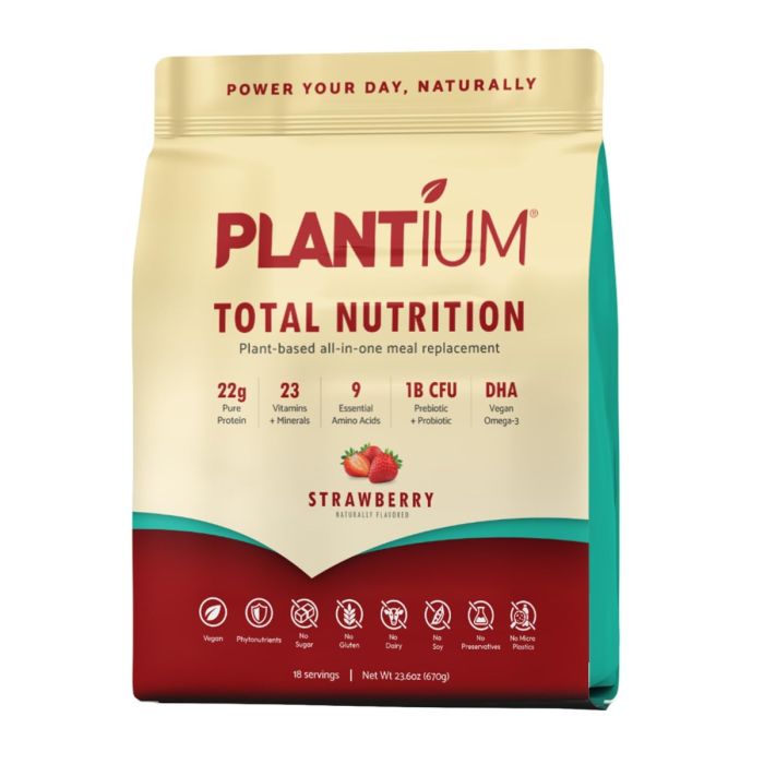PLANTIUM: Plant Based Strawberry Protein, 23.6 oz