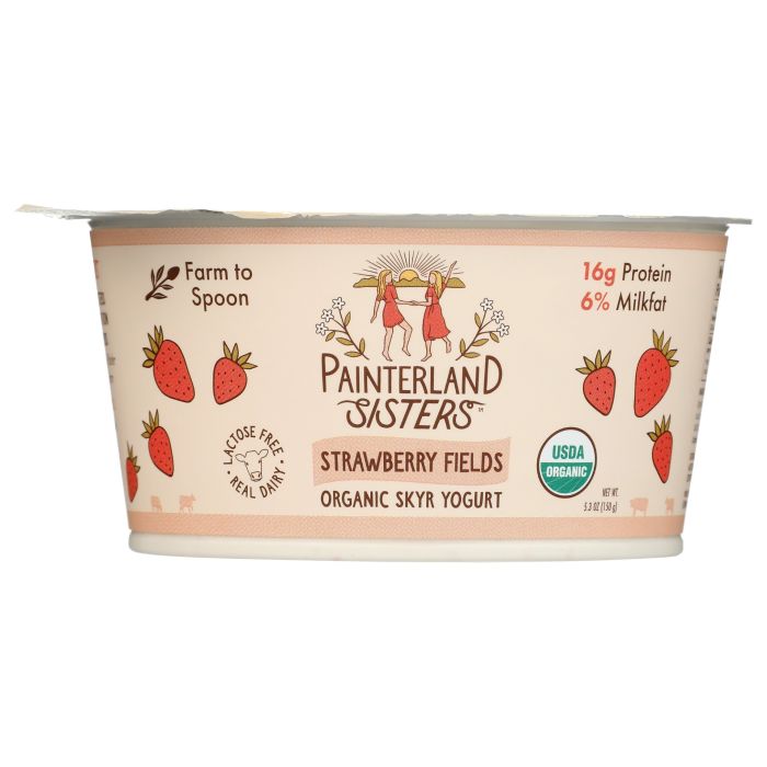 PAINTERLAND SISTERS: Strawberry Fields Organic Skyr Yogurt, 5.3 oz