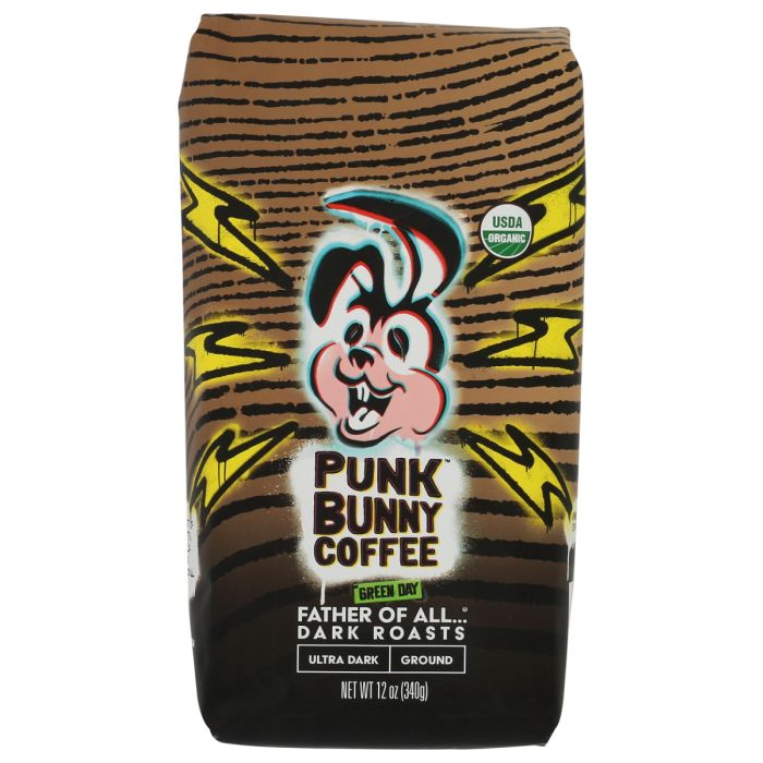 PUNK BUNNY COFFEE: Father of All Dark Roast Ground Coffee, 12 oz