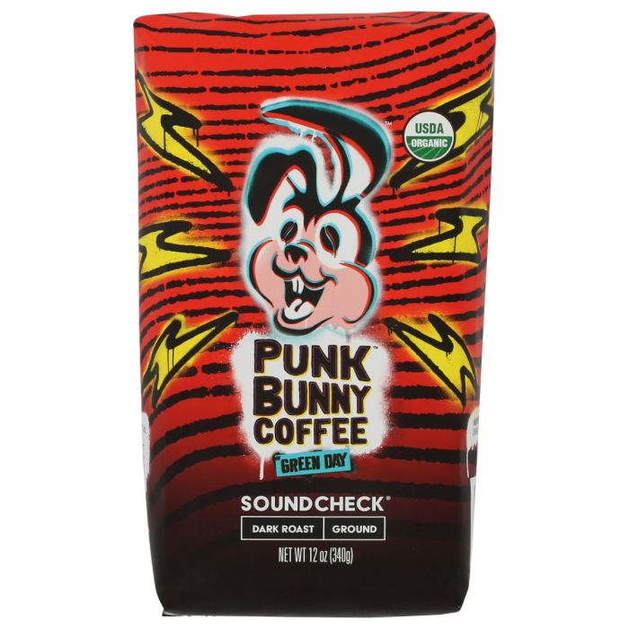 PUNK BUNNY COFFEE: Soundcheck Dark Roast Ground Coffee, 12 oz