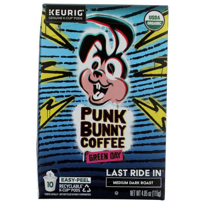 PUNK BUNNY COFFEE: Last Ride In Dark Roast Kcup Coffee, 10 ea