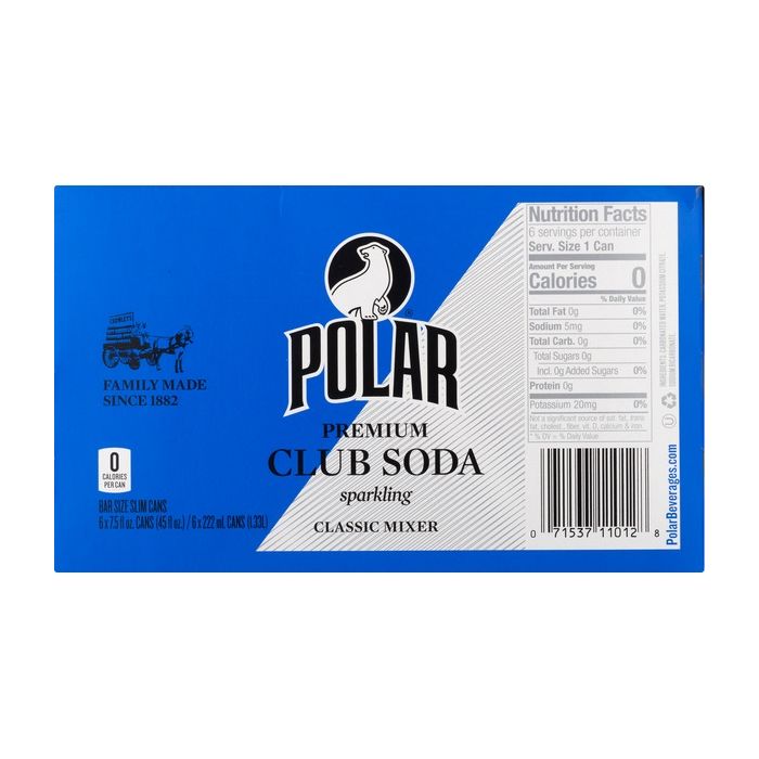 POLAR MIXERS: Club Soda Mixer 6 Count, 45 fo