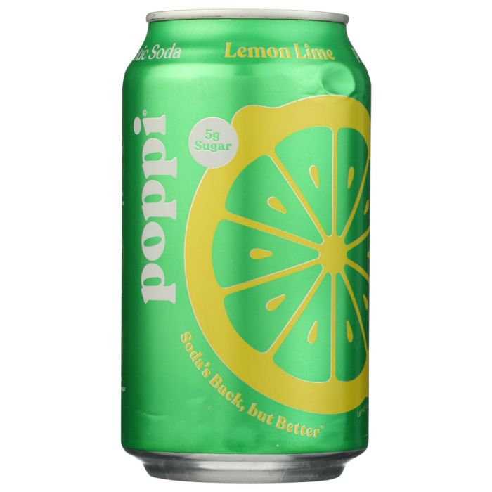 POPPI: Lemon Lime Prebiotic Soda, 12 fo