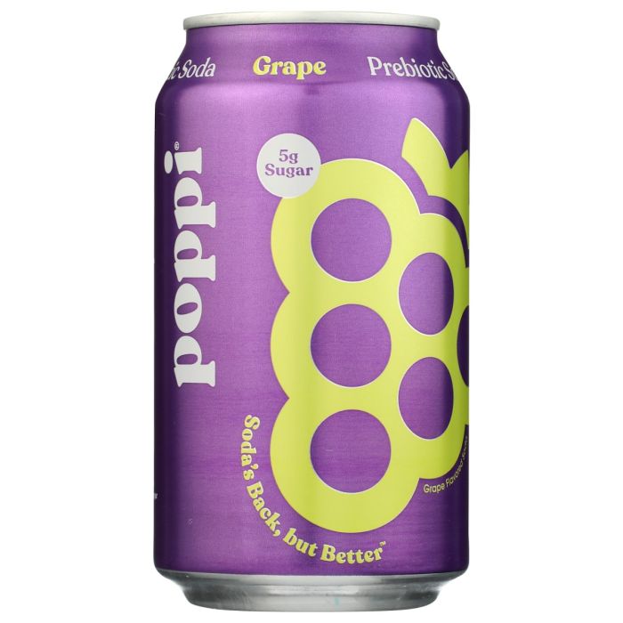 POPPI: Grape Prebiotic Soda, 12 fo