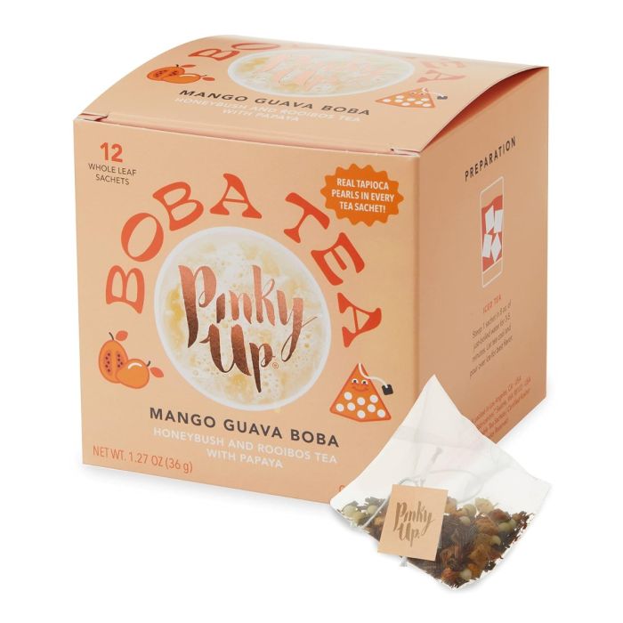 PINKY UP: Mango Guava Boba Tea, 12 pk